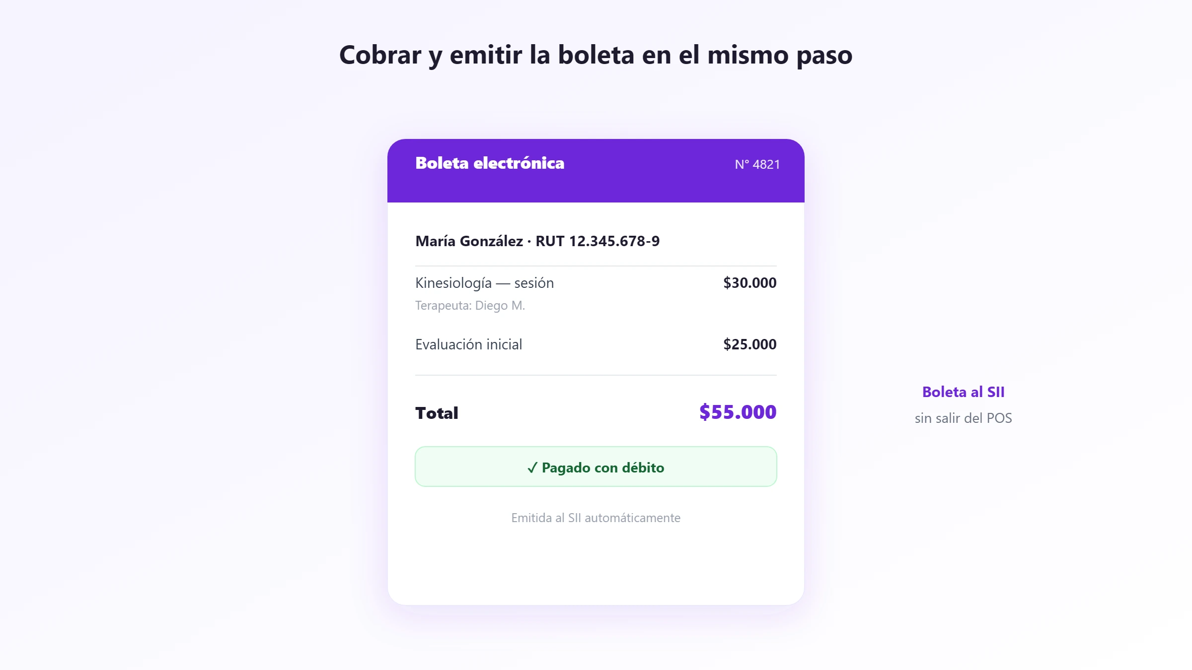 POS integrado: se cobra y se emite la boleta electrónica al SII en el mismo paso